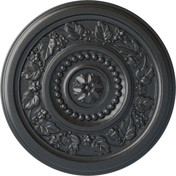 Ekena Millwork Marseille Ceiling Medallion (Fits Canopies up to 4 1/4"), Hand-Painted Pewter, 16 1/8"OD x 5/8"P CM16MAPES - main